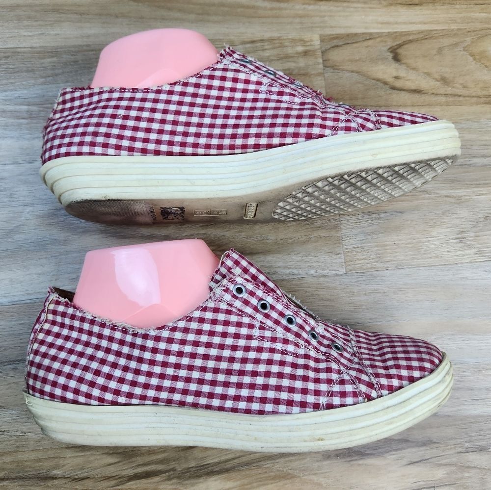 🐞Aerosoles Red Gingham Fabric Alter Ego Laceless Canvas Shoes Size 8 - Picture 6 of 12